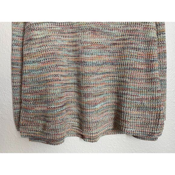 J. Jill Multi Color Cotton Blend Knit V-Neck Tunic Sweater - Picture 5 of 9